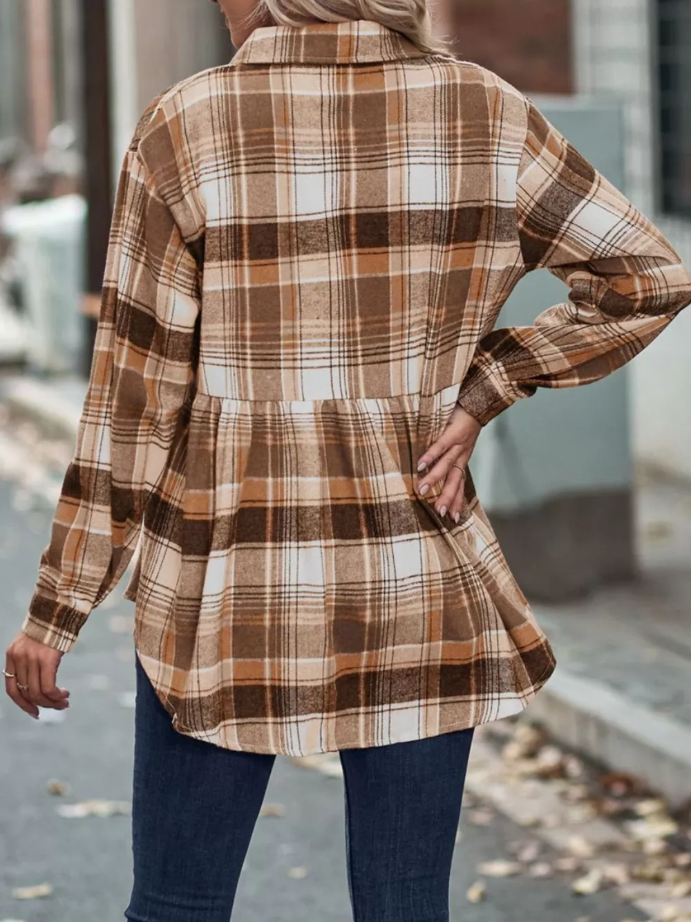 Plaid Button-Down Long Sleeve Shirt, image 10