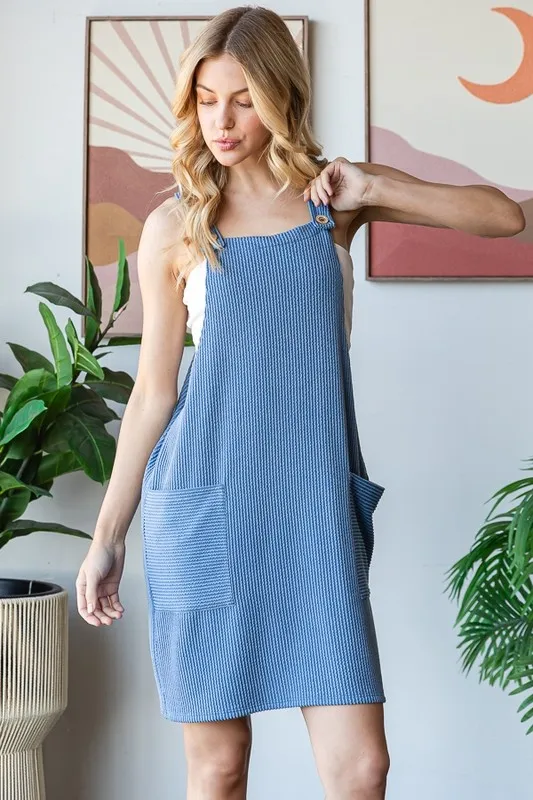 Full Size Ribbed Sleeveless Mini Tank Dress Plus Size, image 2