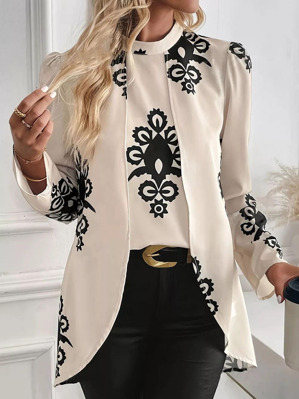 Printed Long Sleeve Blouse, image 4