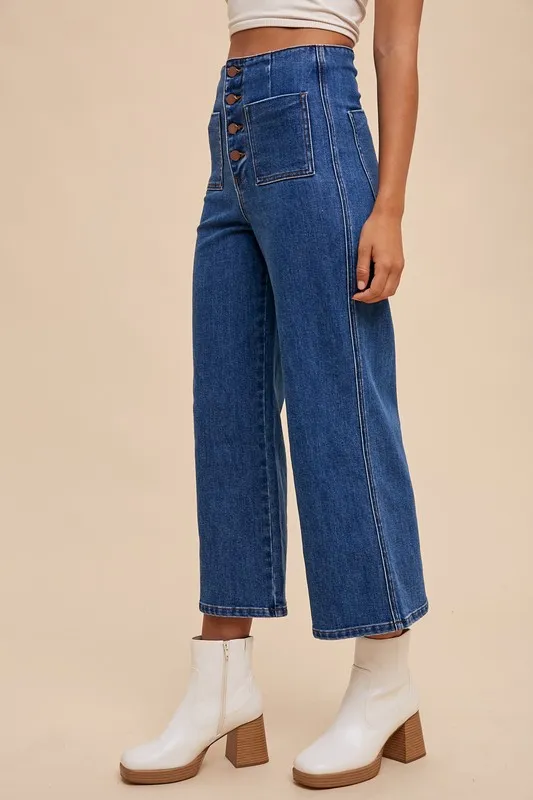 Button Fly High Waist Jeans, image 3