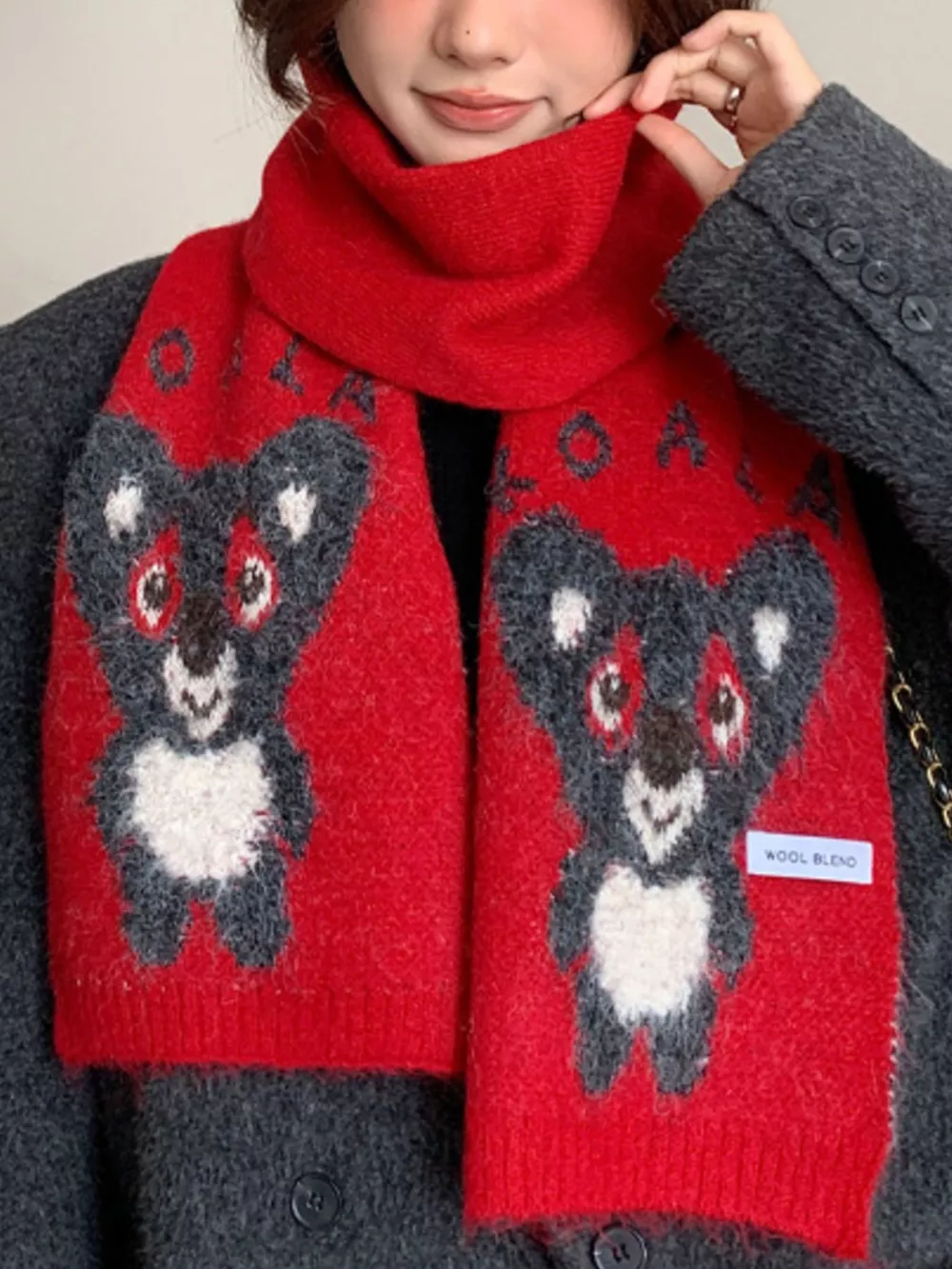 Koala Pattern Winter Scarf, image 13