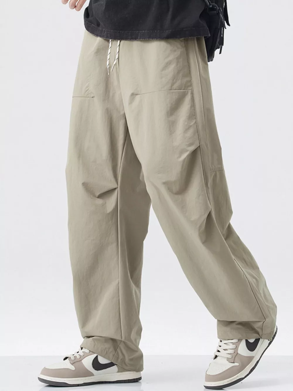 Men's Loose-Fit Drawstring Wide Leg Pants, image 4