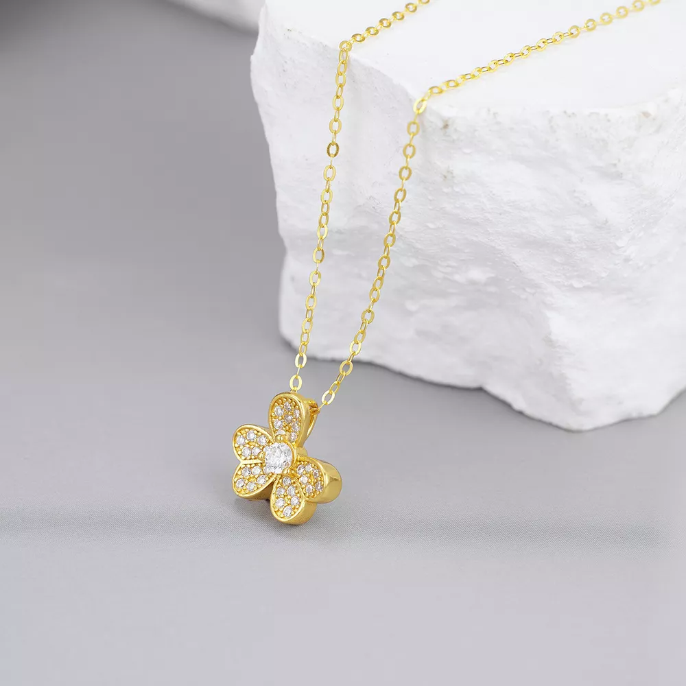 925 Sterling Silver Clover Pendant Necklace, image 3