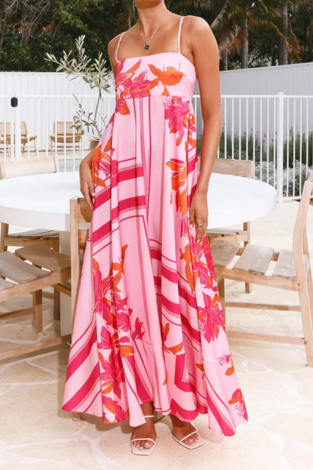 Printed Square Neck Cami Maxi Dress, image 9