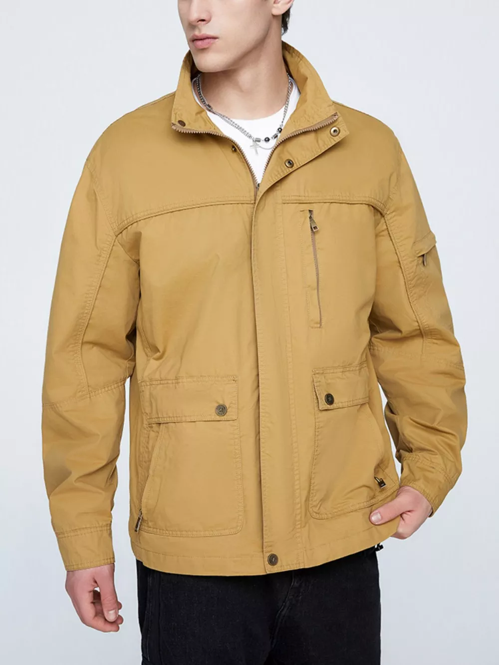 Men's Plus Size Casual Zip Up Lightweight Jacket, image 7