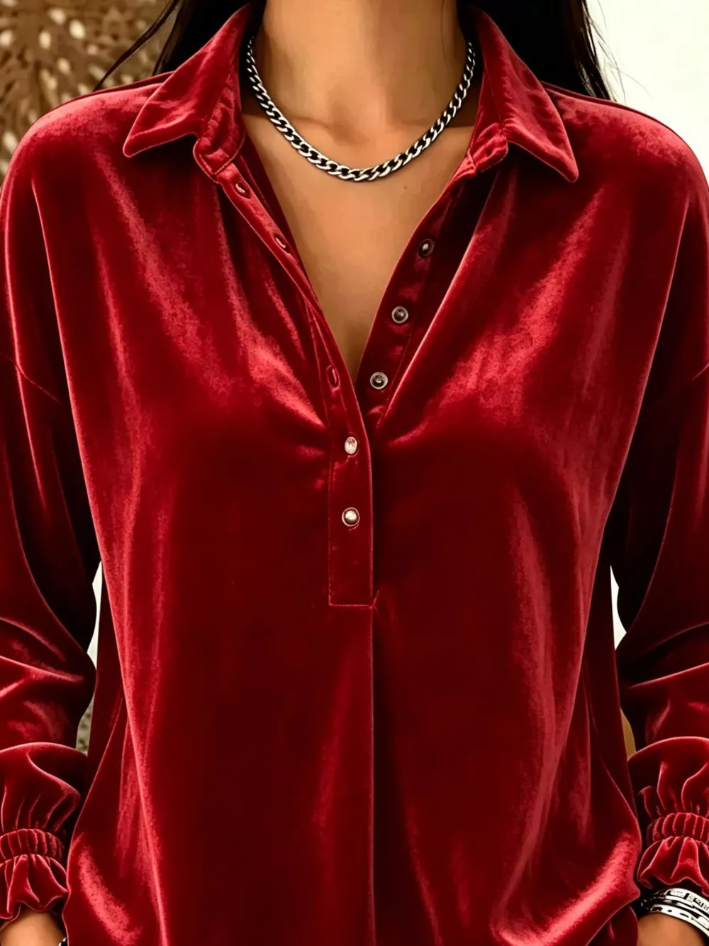 Half Snap Dropped Shoulder T-Shirt, image 14
