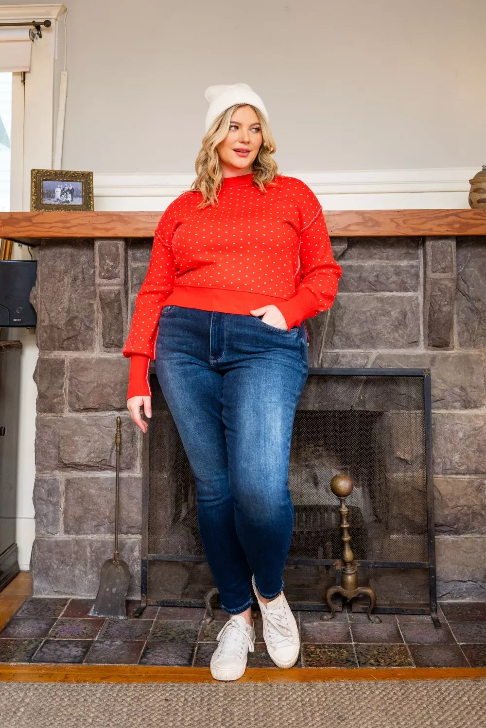 Full Size Washed Thermal Skinny Jeans Plus Size, image 5