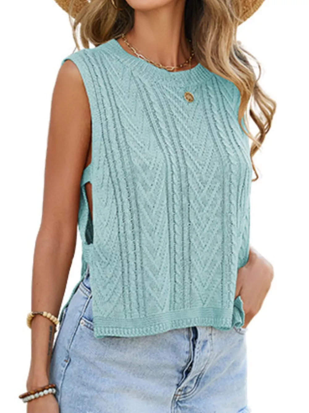 Chevron Knit Sweater Vest, image 2