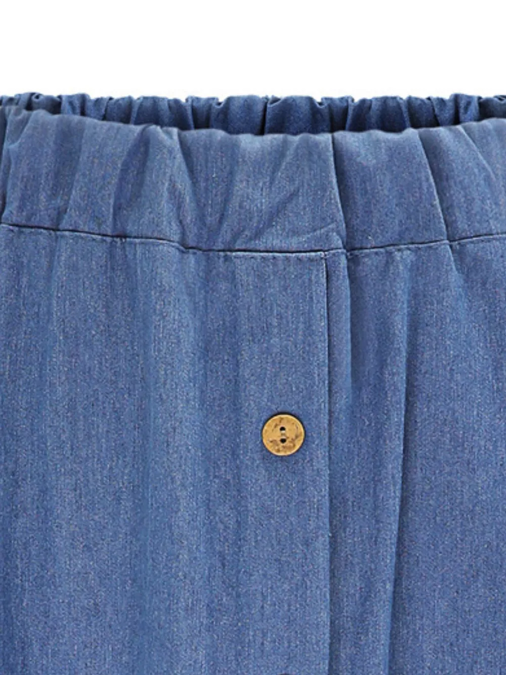 Full Size Button-Front Denim A-Line Skirt Plus Size, image 2
