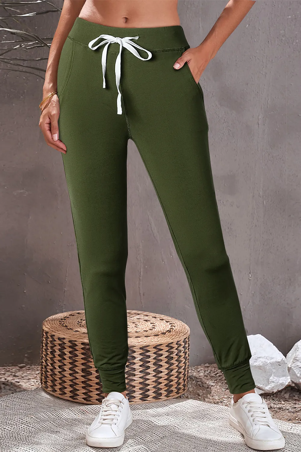 Drawstring Joggers with Pockets, image 3