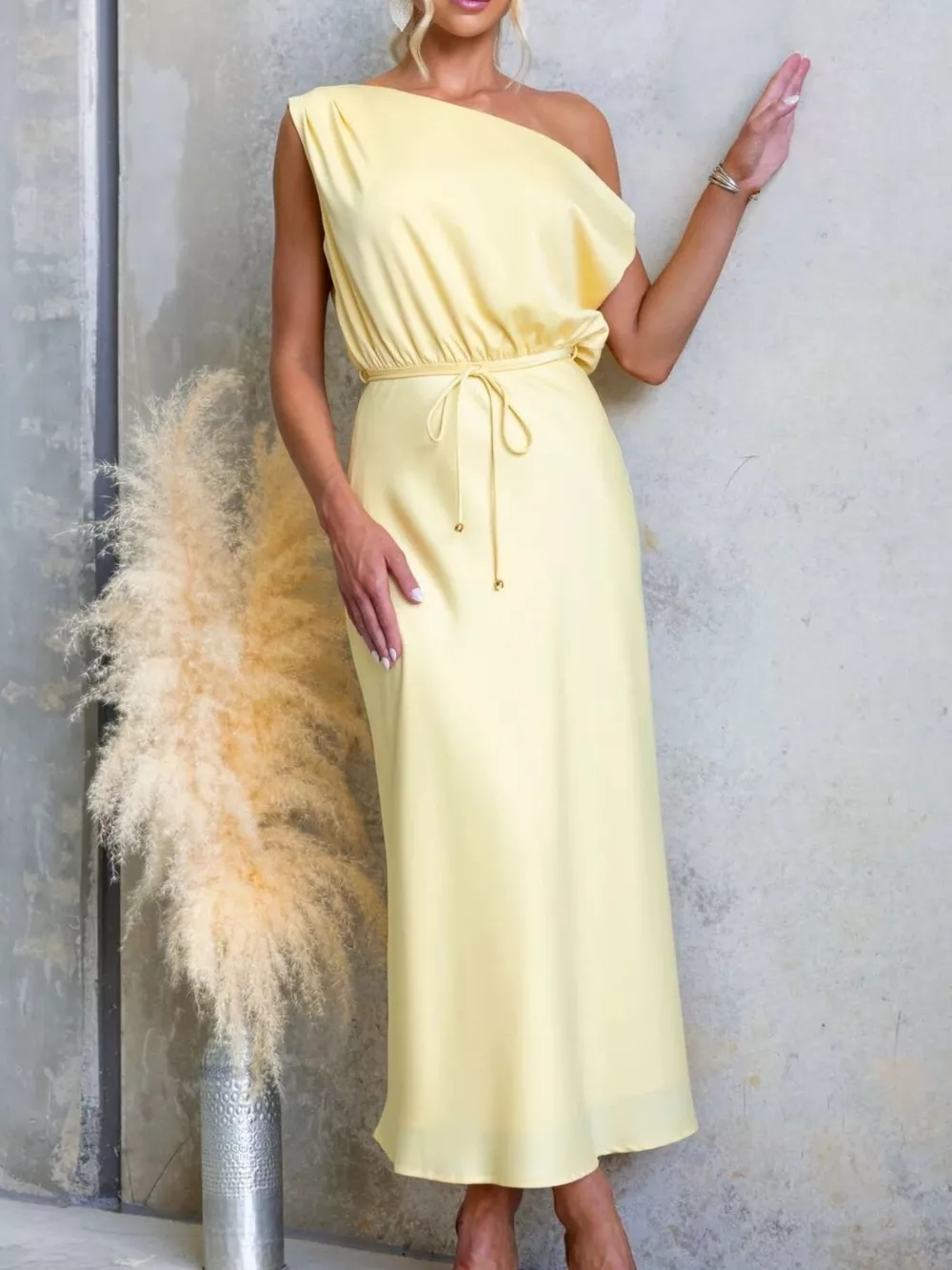 One-Shoulder Tied Midi Dress, image 22