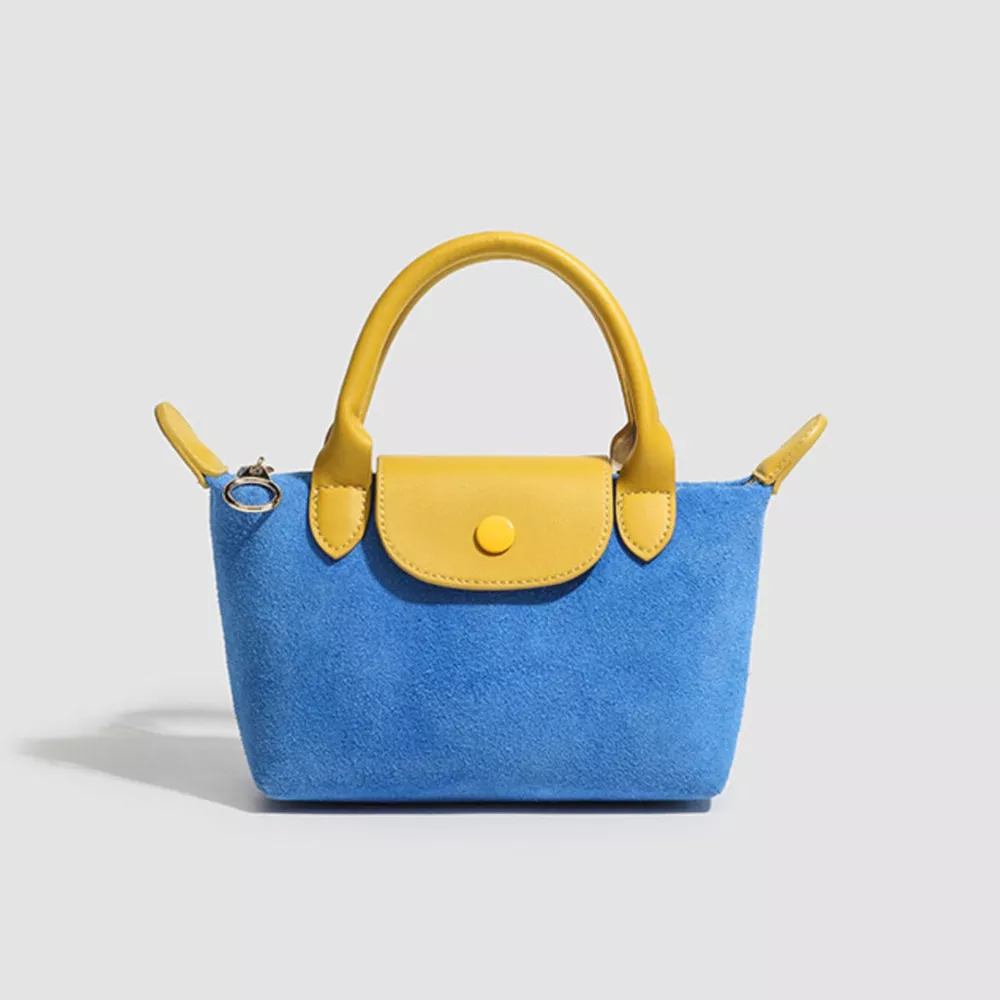 Stylish Two-Tone Suede Crossbody Bag, image 14