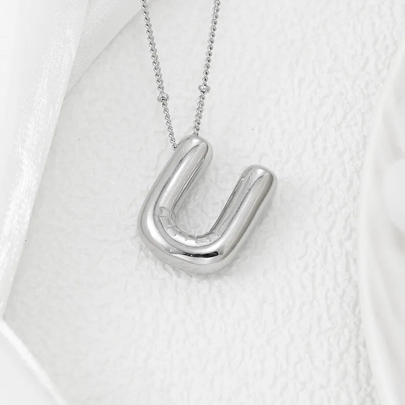 Copper Bubble Letter Pendant Necklace, image 10