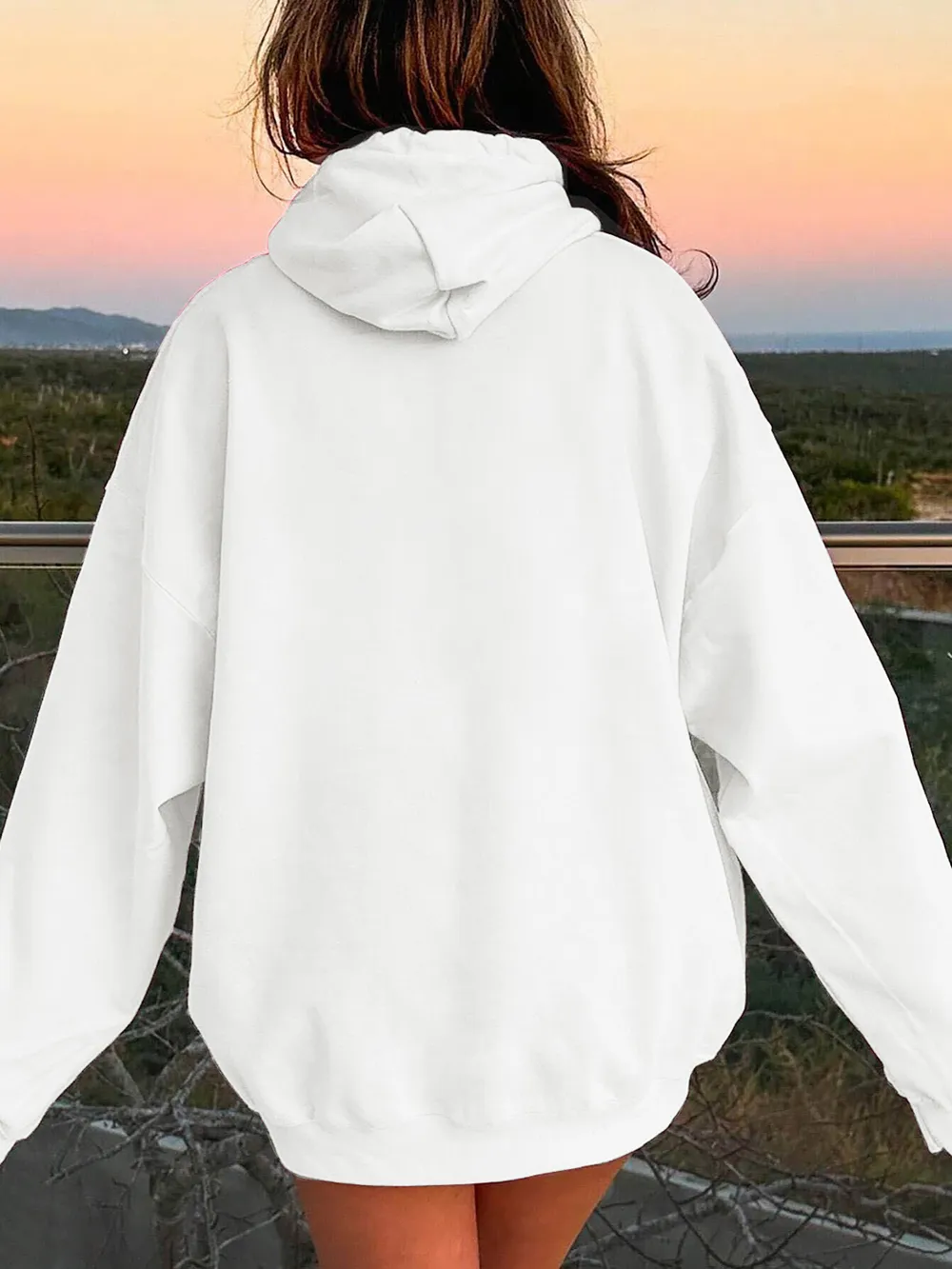 Drawstring Dropped Shoulder Hoodie, image 6
