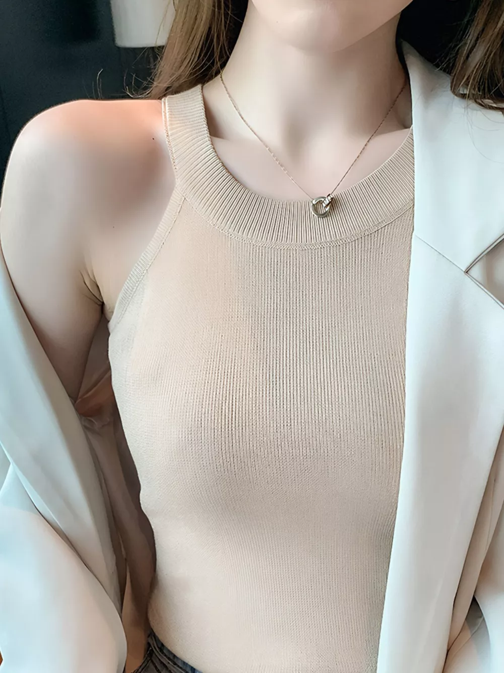 Ribbed Knit Cami Top, image 2