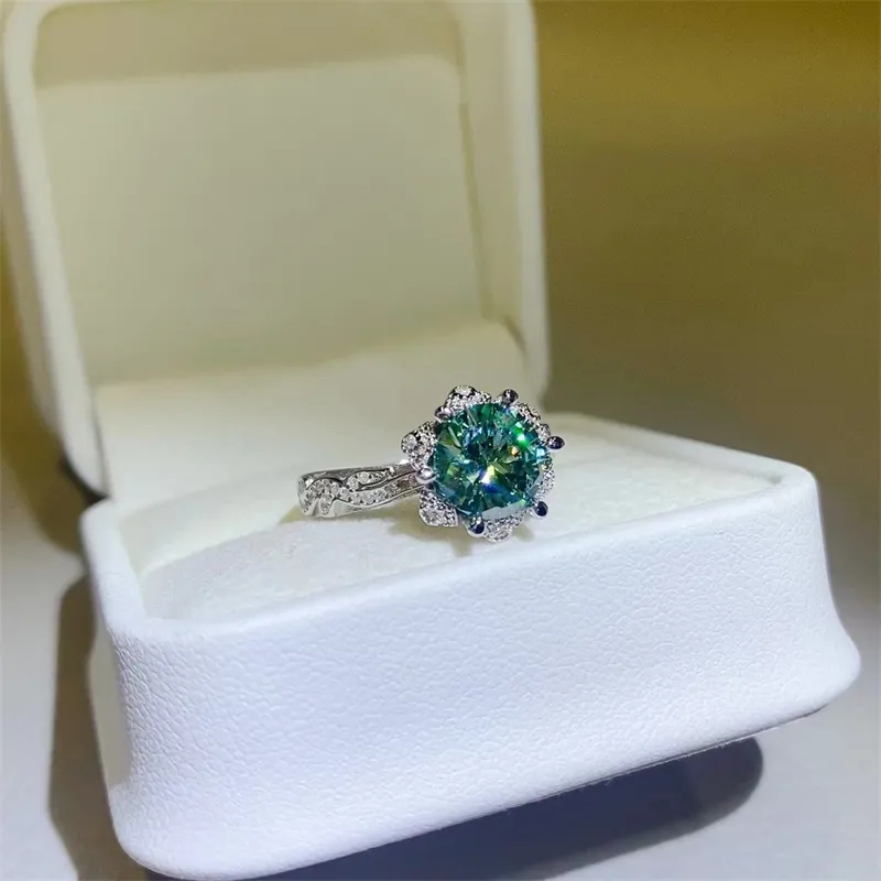 2 Carat Moissanite 925 Sterling Silver Ring, image 3