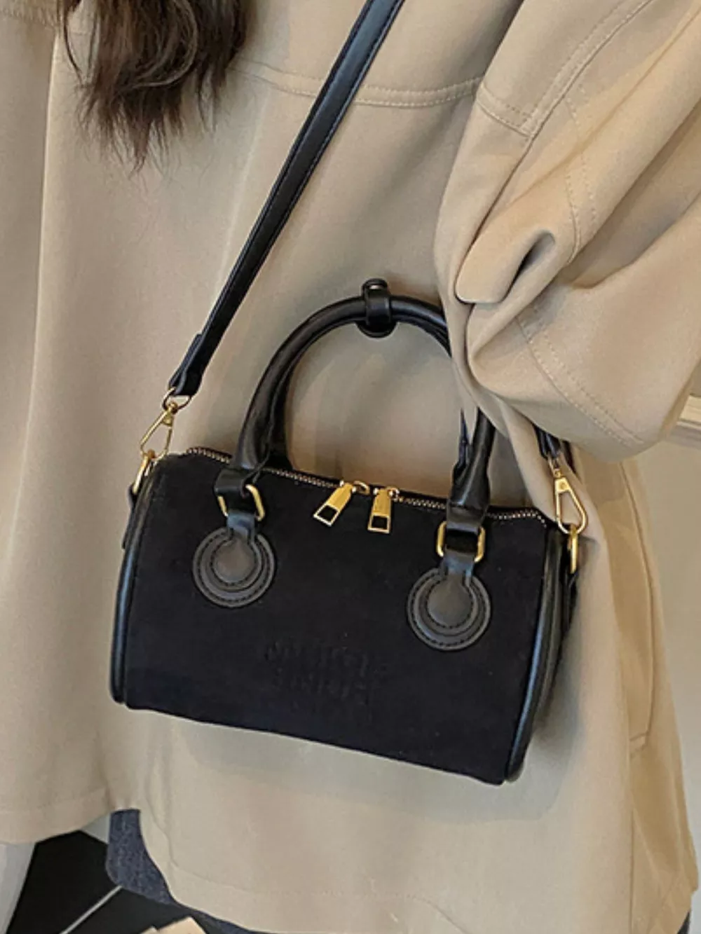 Barrel Crossbody Bag with Top Handle, image 3