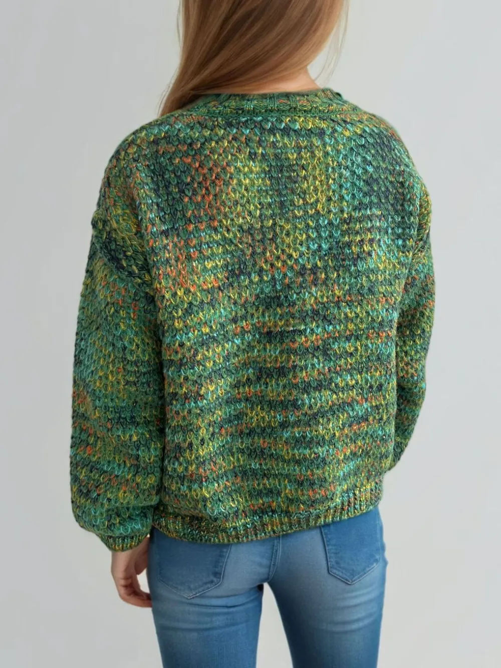 Heathered Turtleneck Dropped Shoulder Sweater, image 10