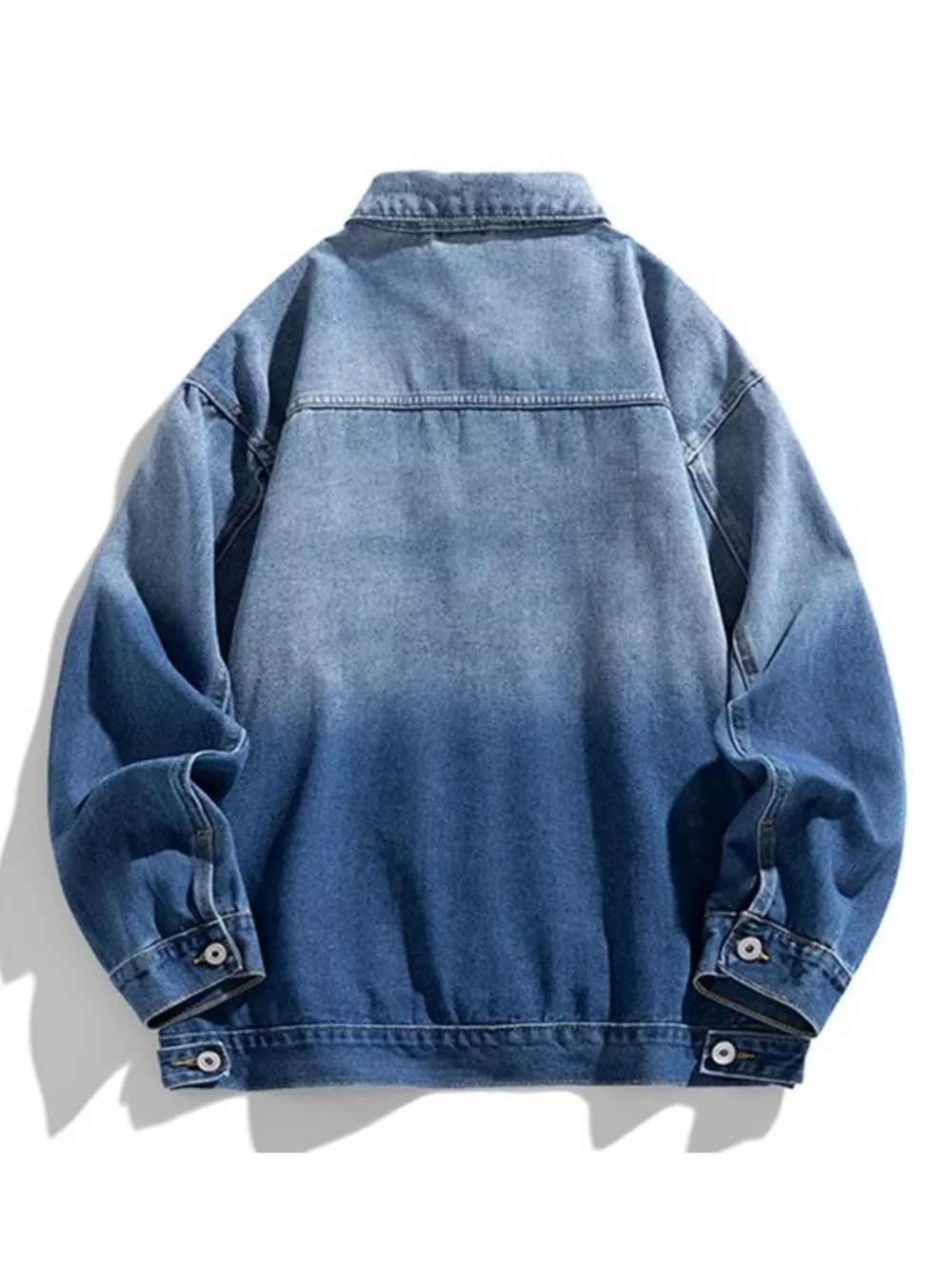 Men's Washed Button Up Denim Jacket, image 4