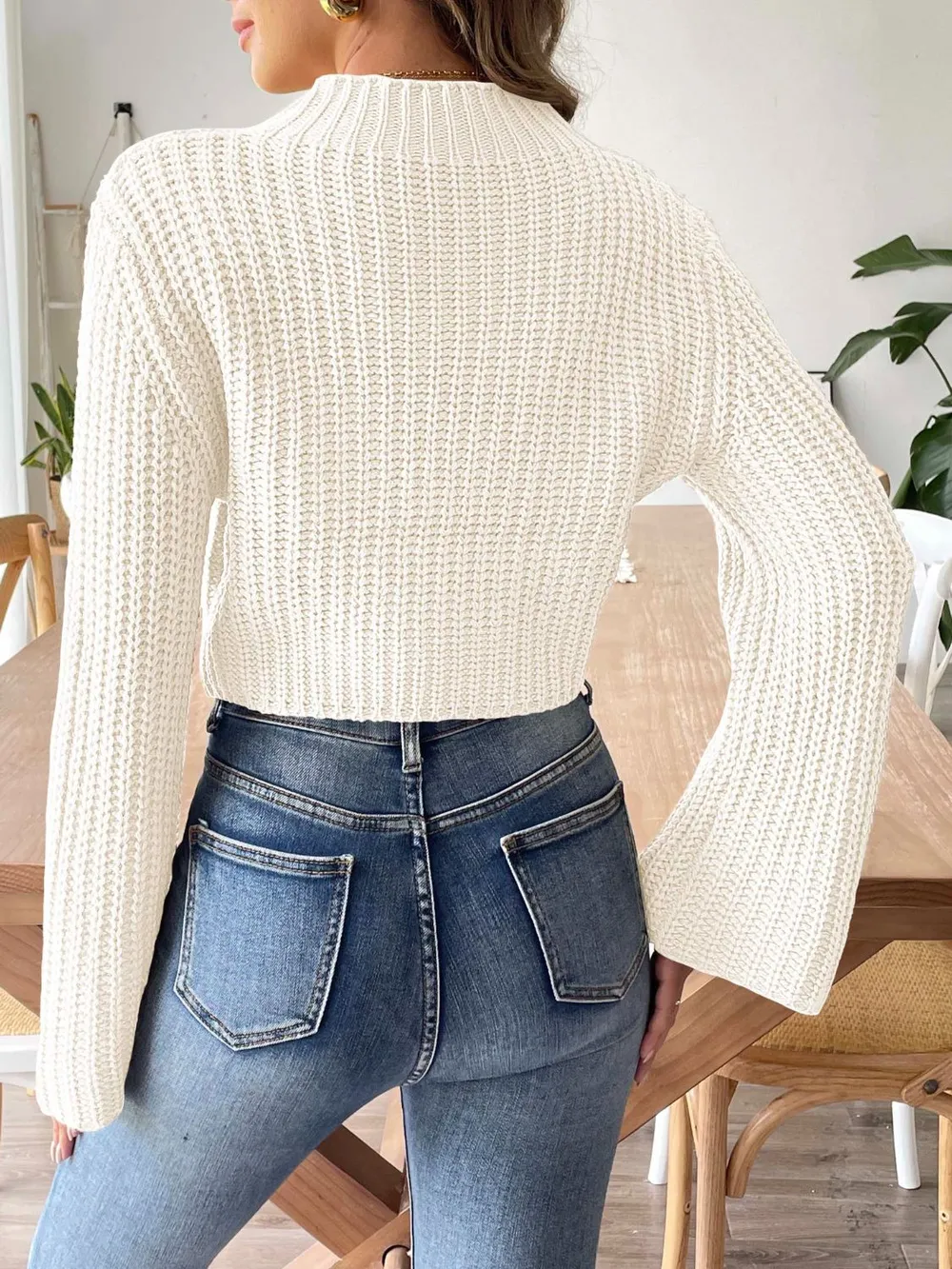 Mock Neck Long Sleeve Sweater, image 3