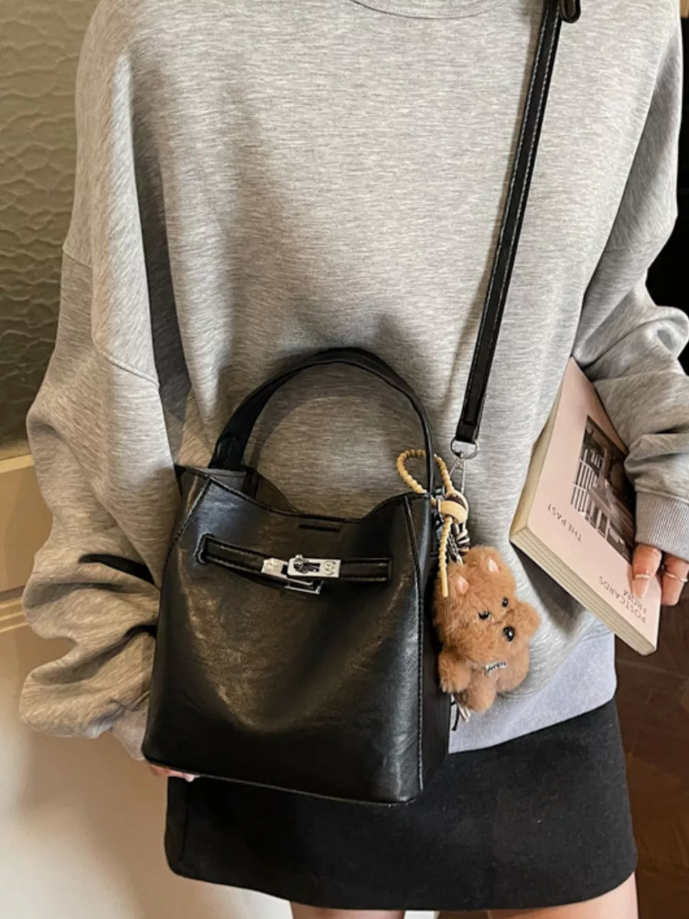 Buckle Leather Crossbody Bag, image 4