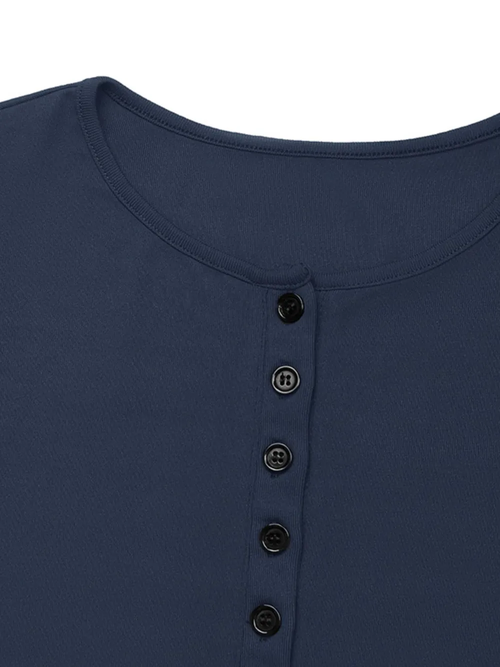 Long Sleeve Button Front Fitted T-Shirt, image 2