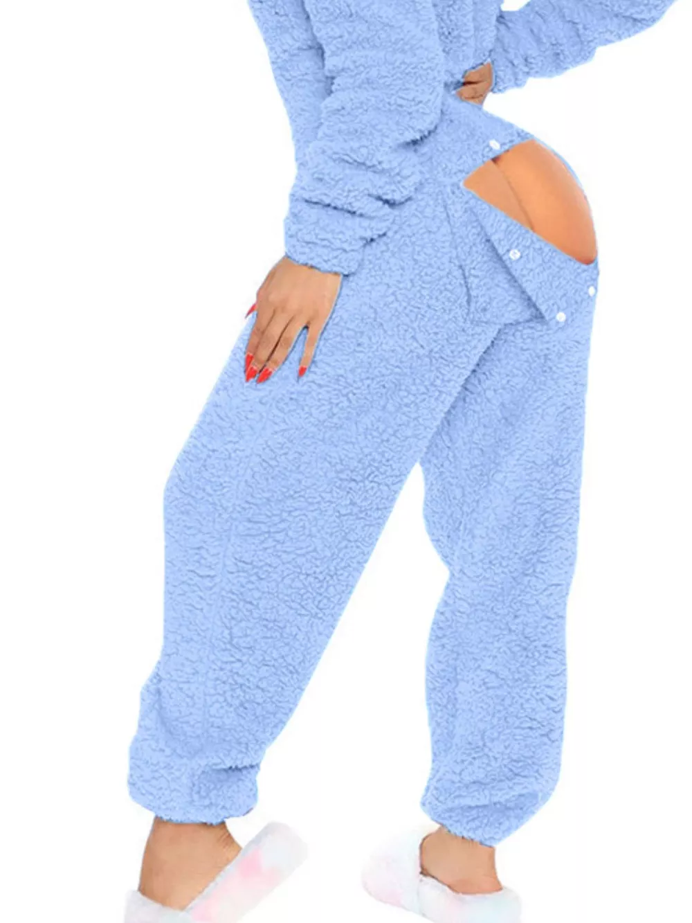 Fleece Hooded Open Back Jumpsuit, image 12