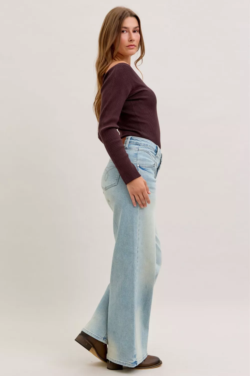 High Waist Column Straight Jeans, image 3