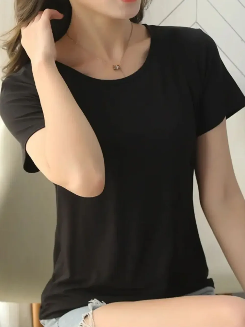 Round Neck Short Sleeve T-Shirt, image 2
