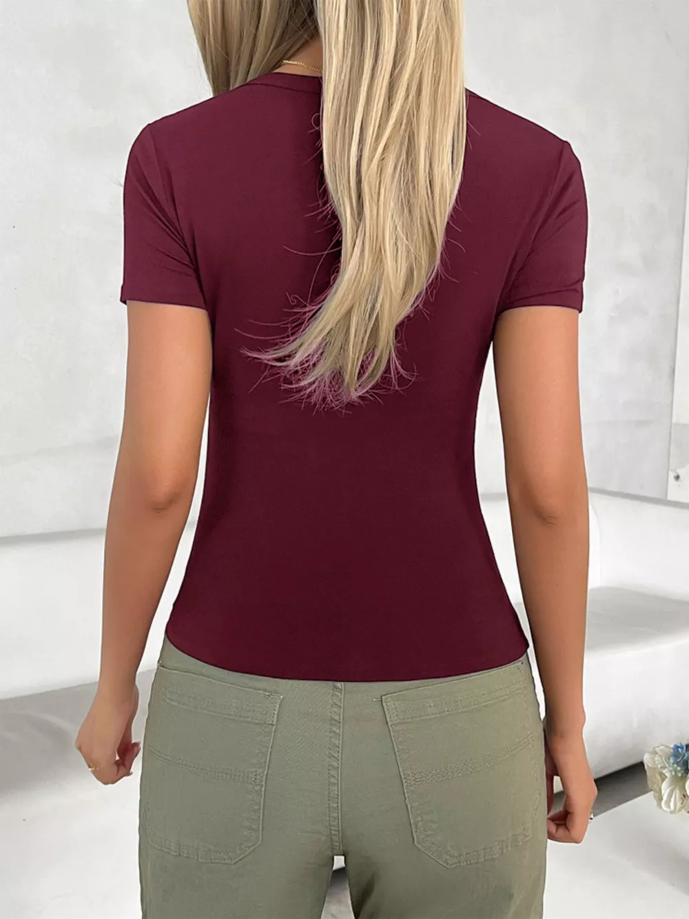 Solid Color Slim Fit T-Shirt, image 12