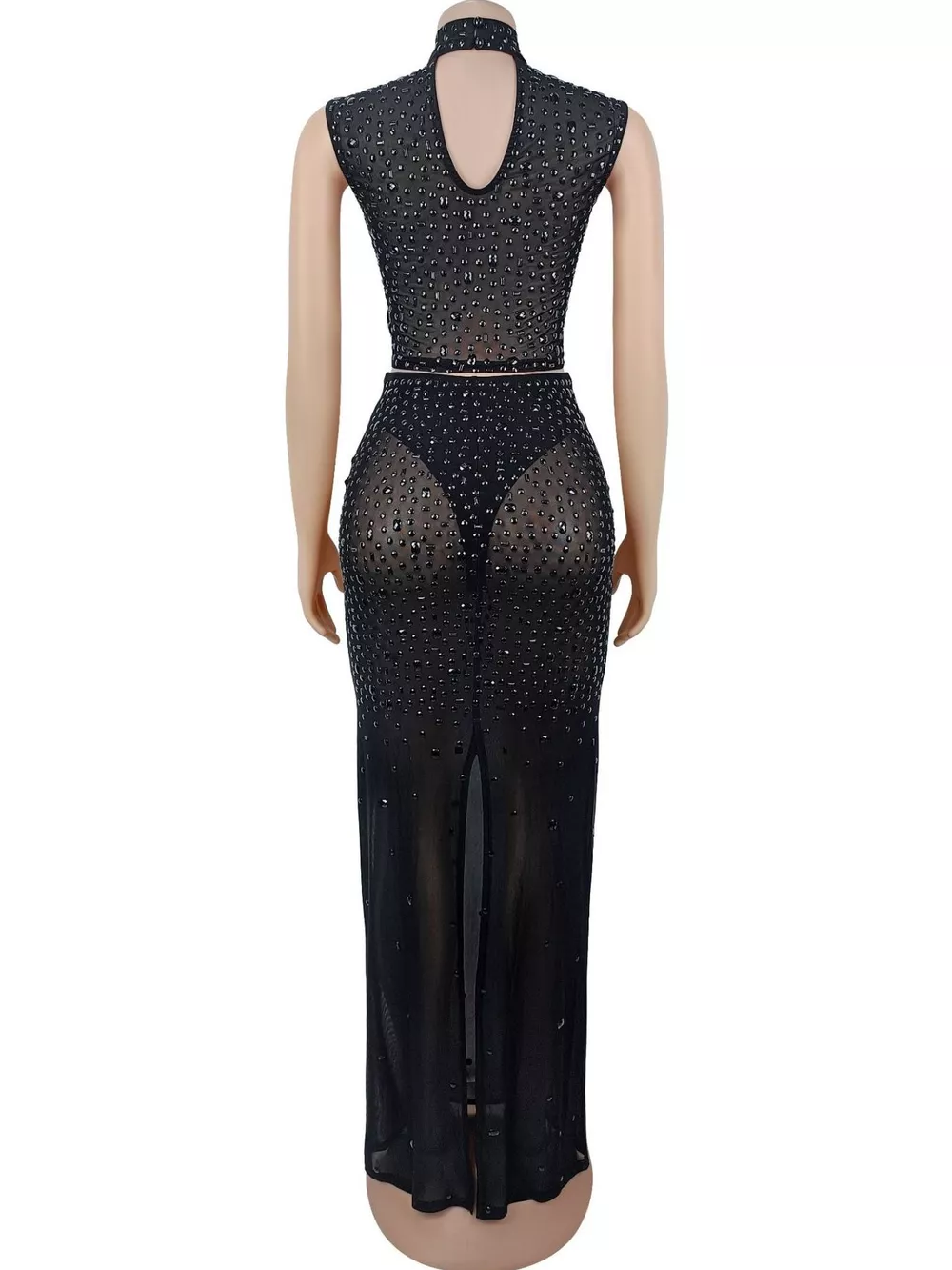 Rhinestone Sleeveless Top and Skirt Set, image 11