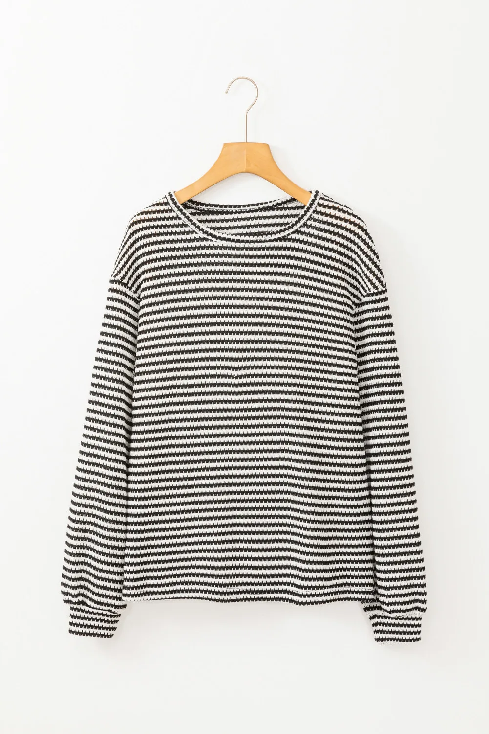 Striped Round Neck Long Sleeve Top, image 2
