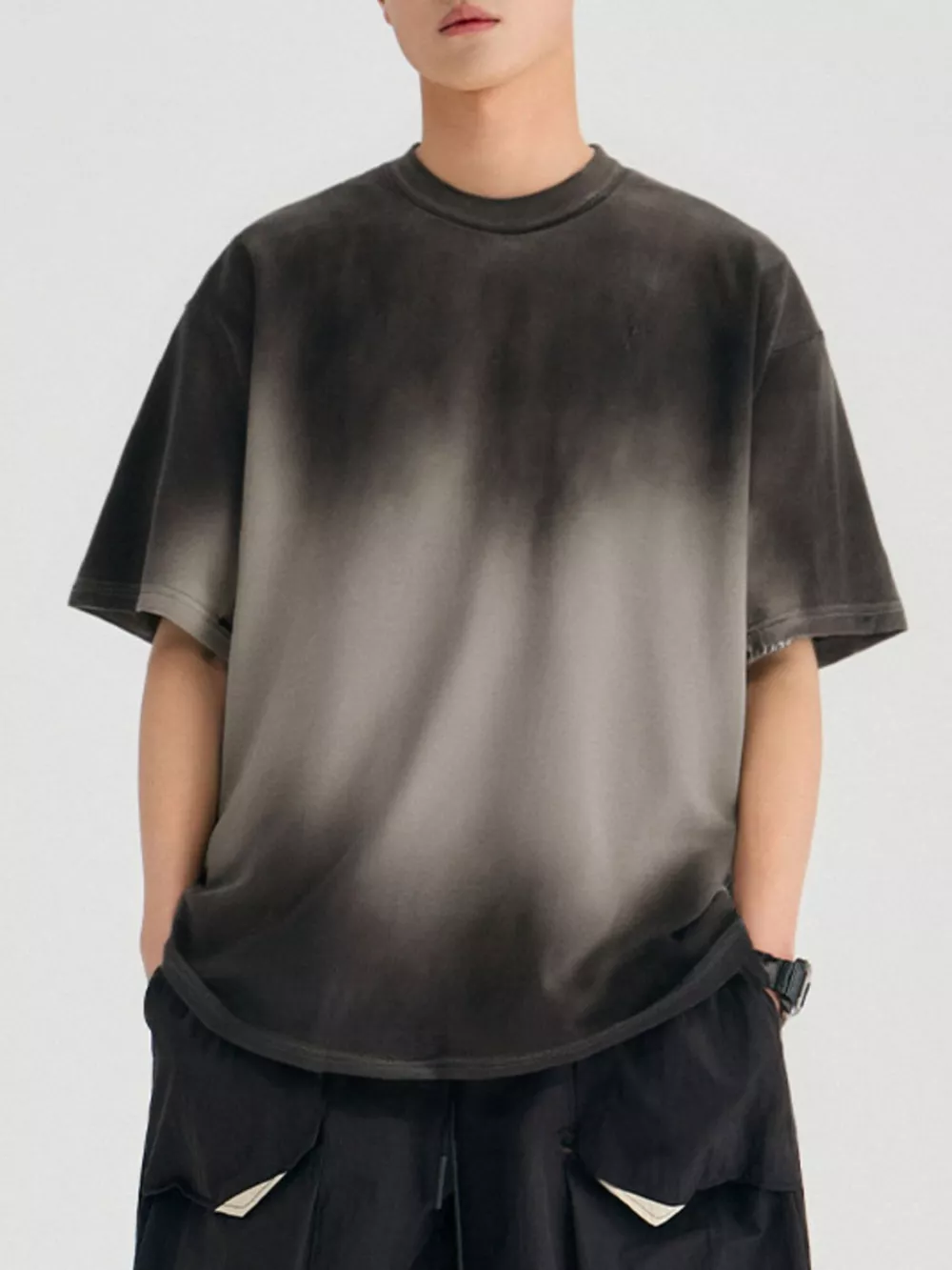 Men's Gradient Round Neck Oversized T-Shirt, image 3