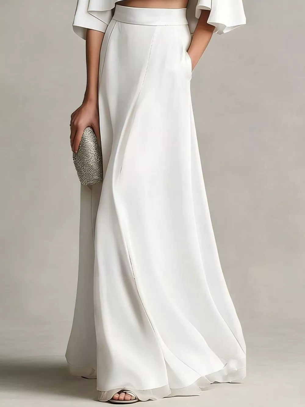 Full Size Satin Crop Top and Maxi Skirt Two-Piece Set Plus Size, image 10