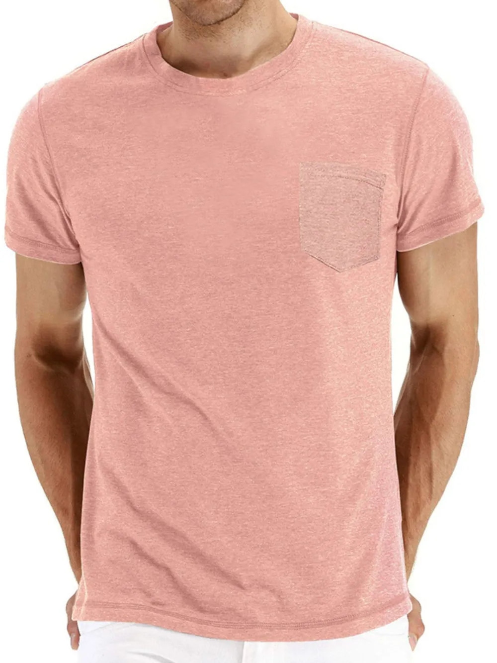 Men's Classic Round Neck Pocket T-Shirt, image 2