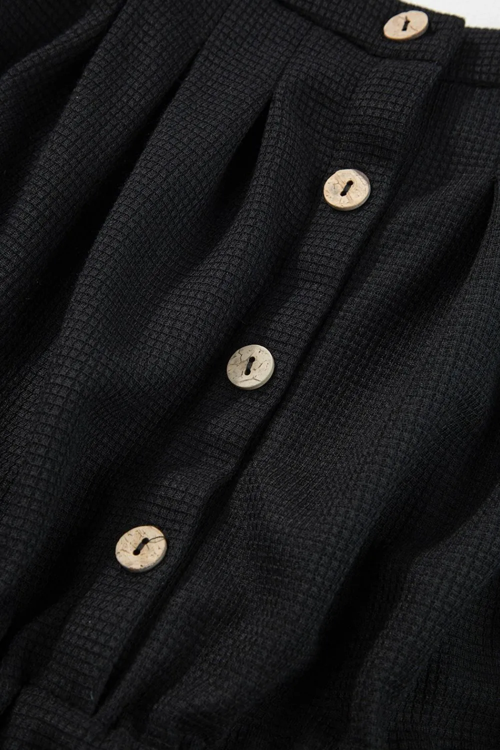 Knotted Straps Button Textured Drawstring Jumpsuit, image 4