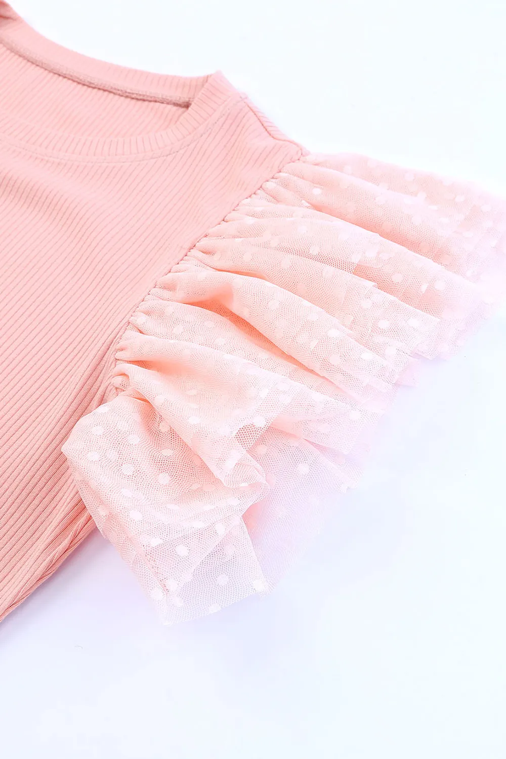 Ruffled Round Neck Cap Sleeve Blouse, image 3