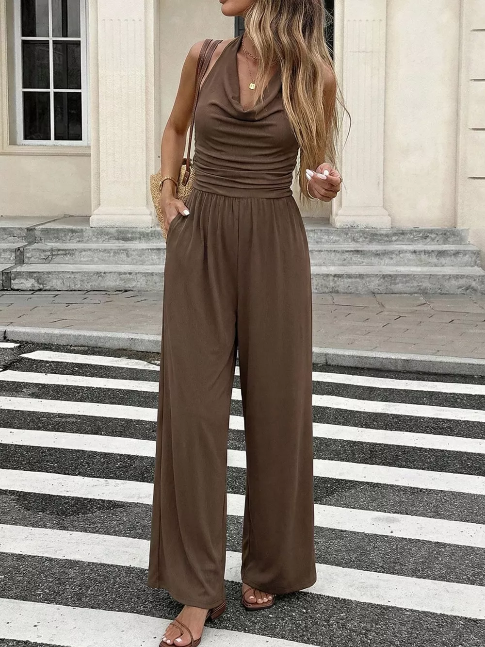 Halter Neck Wide Leg Jumpsuit, image 4