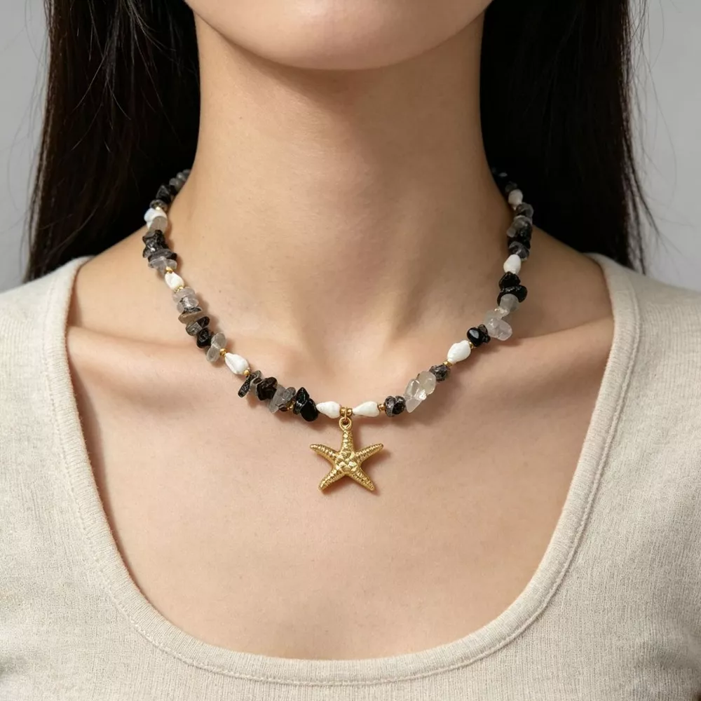 Bohemian Starfish Pendant Collarbone Necklace