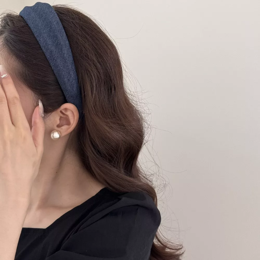 Denim Padded Wide Headband, image 5