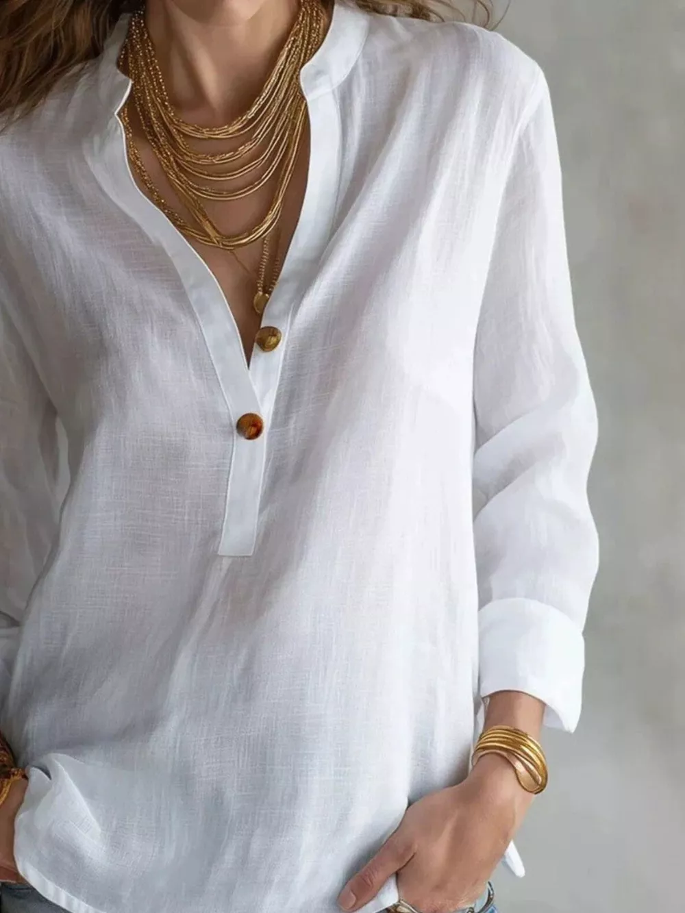 Button Detail Long Sleeve Blouse, image 6