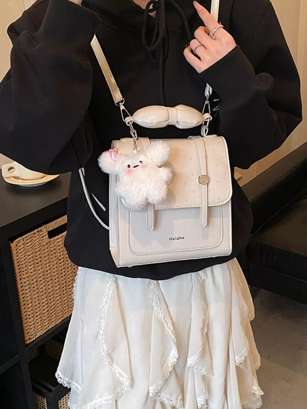 Flap Mini Backpack Bag, image 3