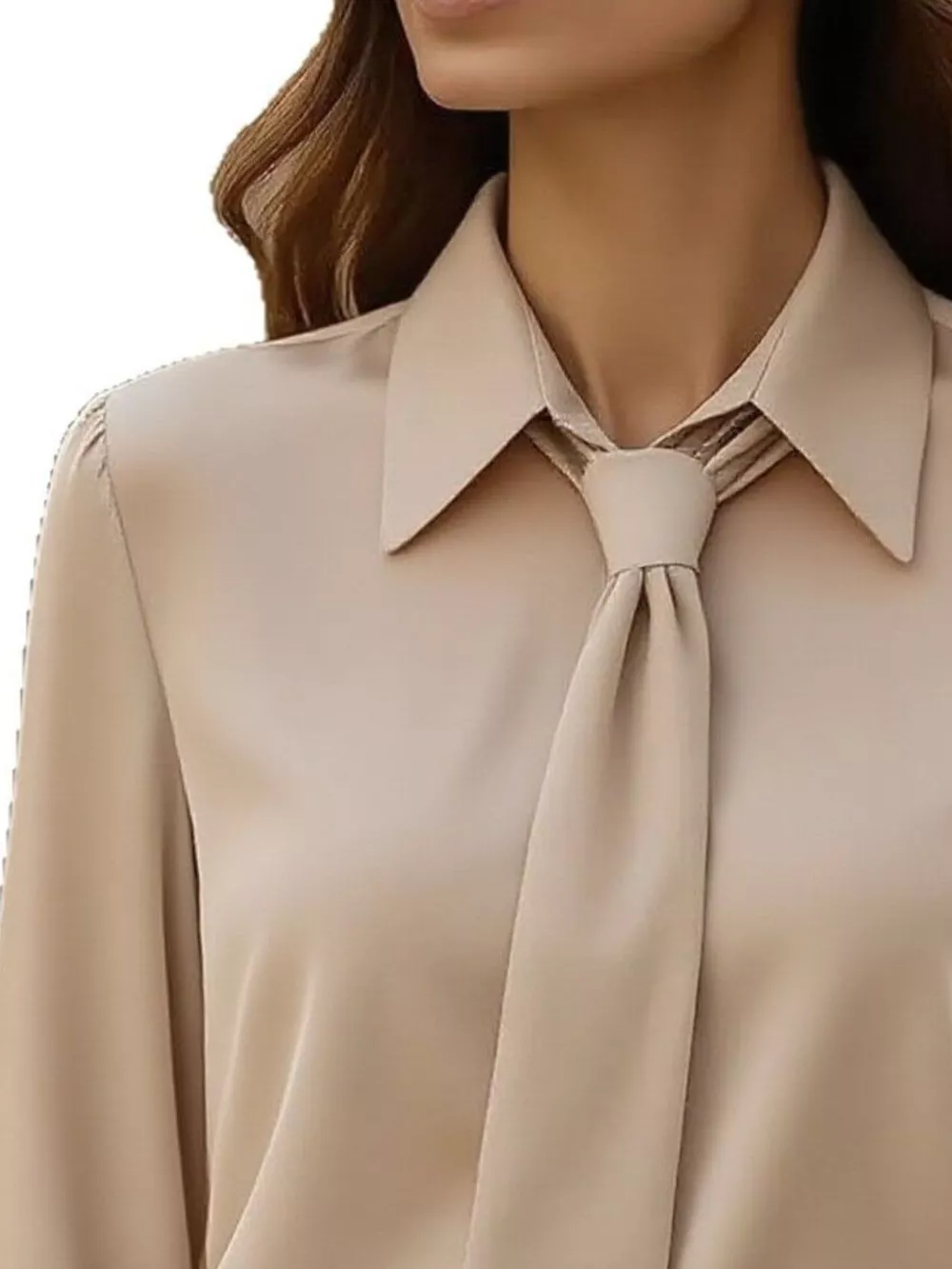 Collared Neck Long Sleeve Blouse, image 12