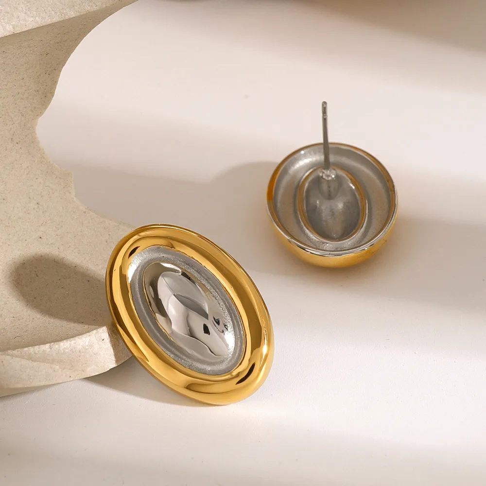 18K Gold-Plated Stainless Steel Stud Earring, image 3