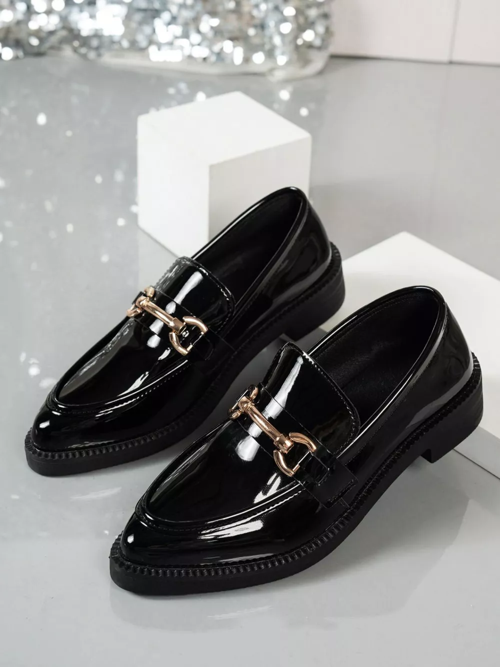 Point Toe Block Heels Loafers