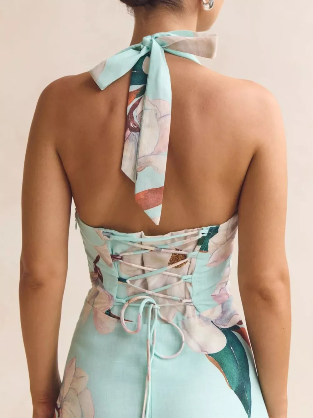 Floral Print Halter Neck Maxi Dress, image 8