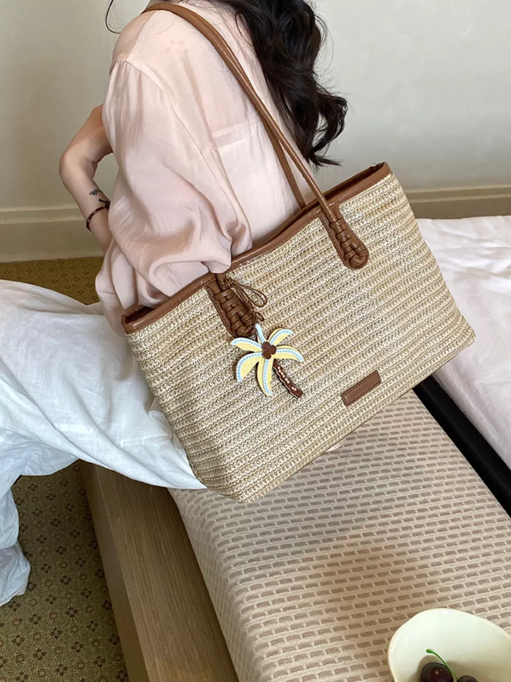 Straw Woven Shoulder Bag, image 6