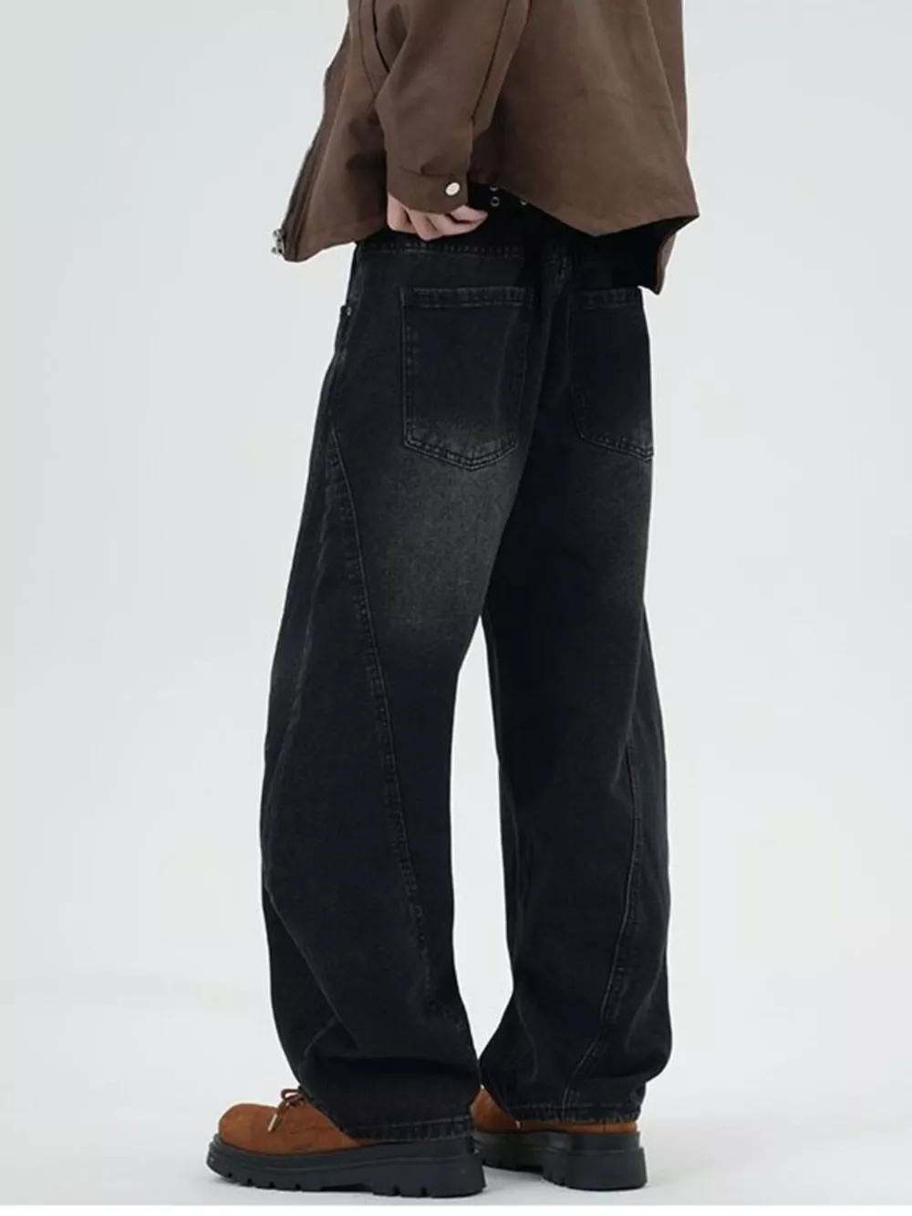 Men's Full Size Washed Wide Leg Jeans Plus Size, image 5