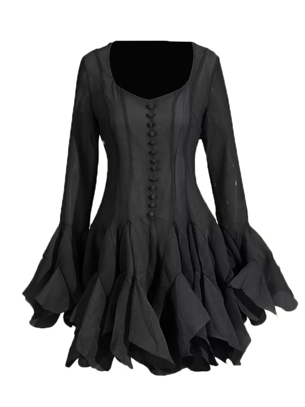 Ruffled Flare Sleeve Mini Dress, image 4
