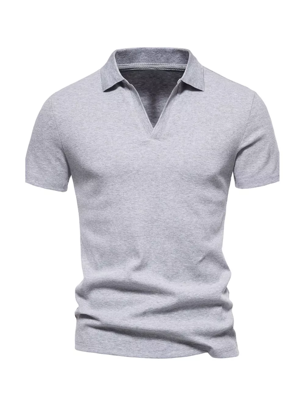 Men's Plus Size Casual Notched Short Sleeve Polo, image 10